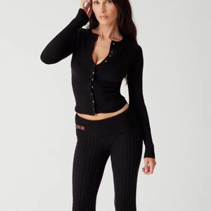 Frankie's Bikinis Black Cloud Knit Cardigan